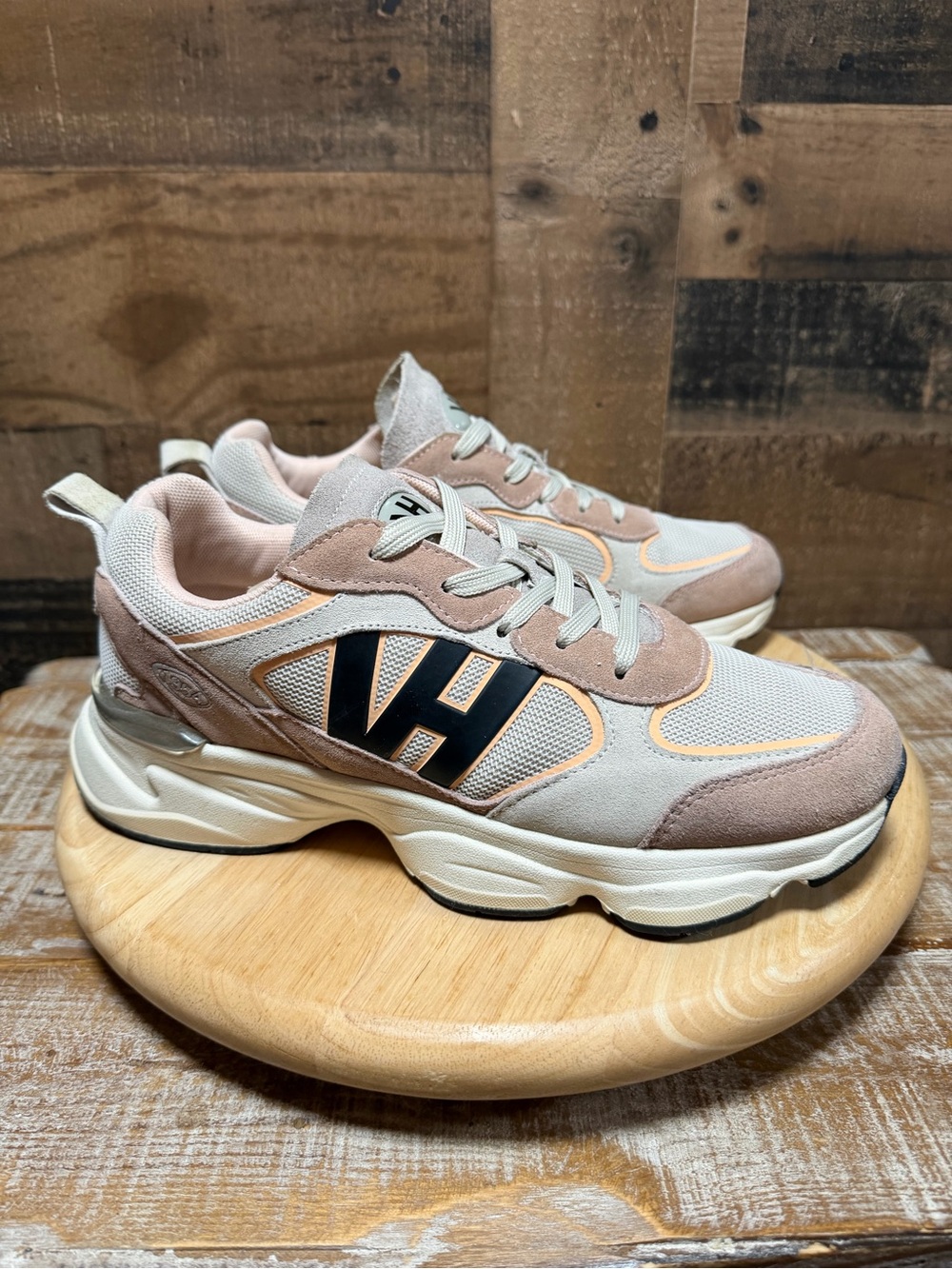 Vintage Havana Women’s Size 11 Pink Beige Chunky Dad Sneakers Suede Mesh